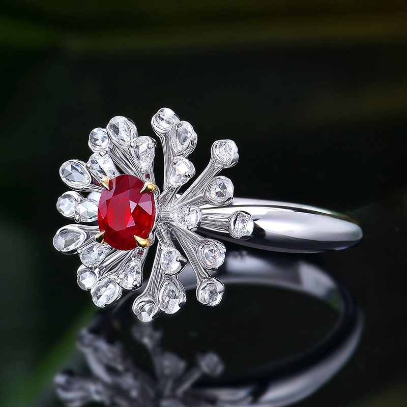 14k Gold 1.03 Ctw Natural Ruby & Diamond Ring - 2