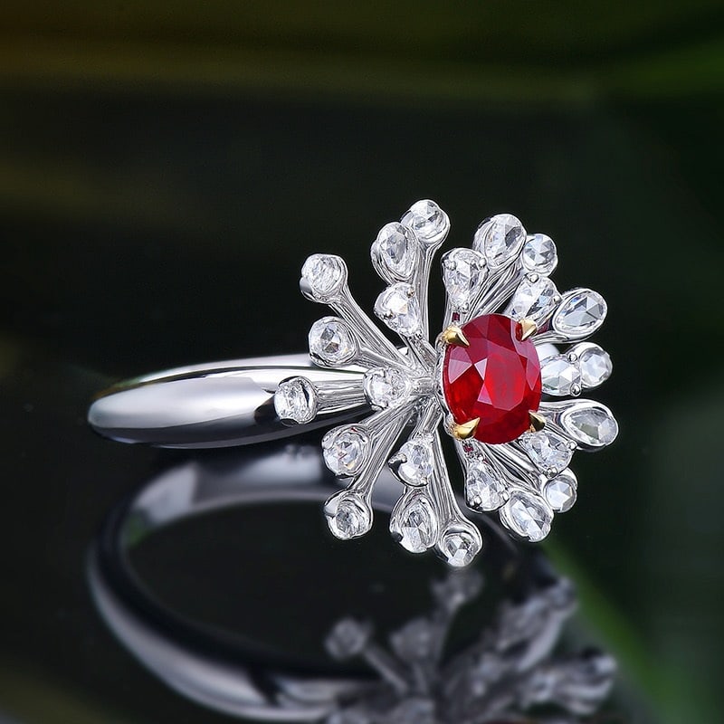 14k Gold 1.03 Ctw Natural Ruby & Diamond Ring - 3