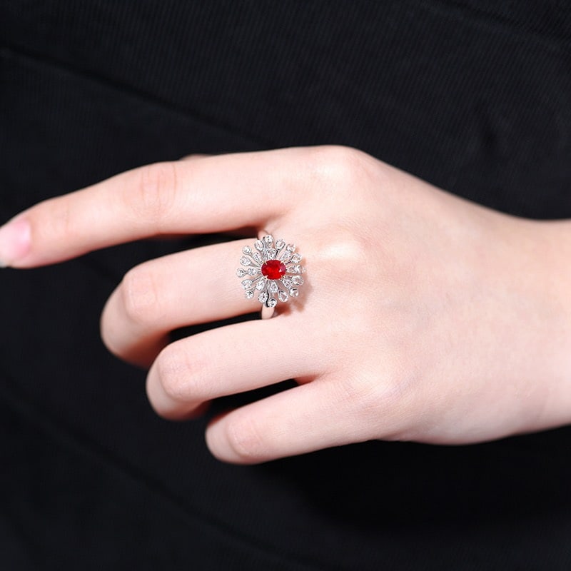 14k Gold 1.03 Ctw Natural Ruby & Diamond Ring - 6