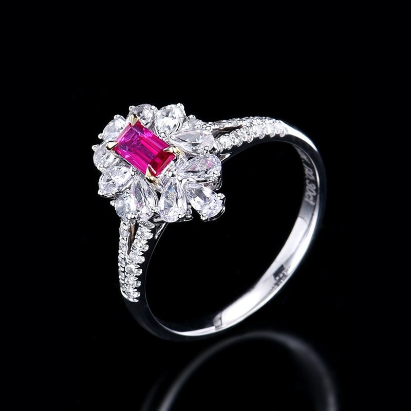 14k Gold 0.44 Ctw Natural Ruby & Diamond Ring - 4