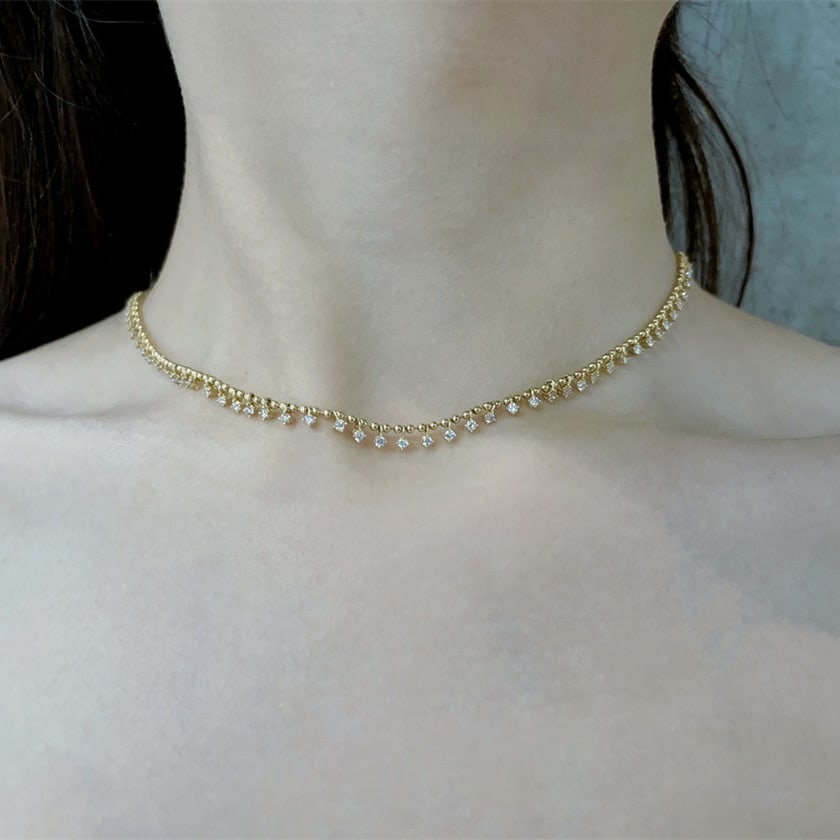 14k Gold 1.00 Ct Natural H Diamond Necklace - 8