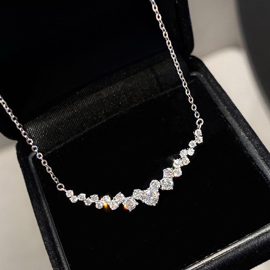 14k Gold 0.6 Ct Natural H Diamond Necklace - 2