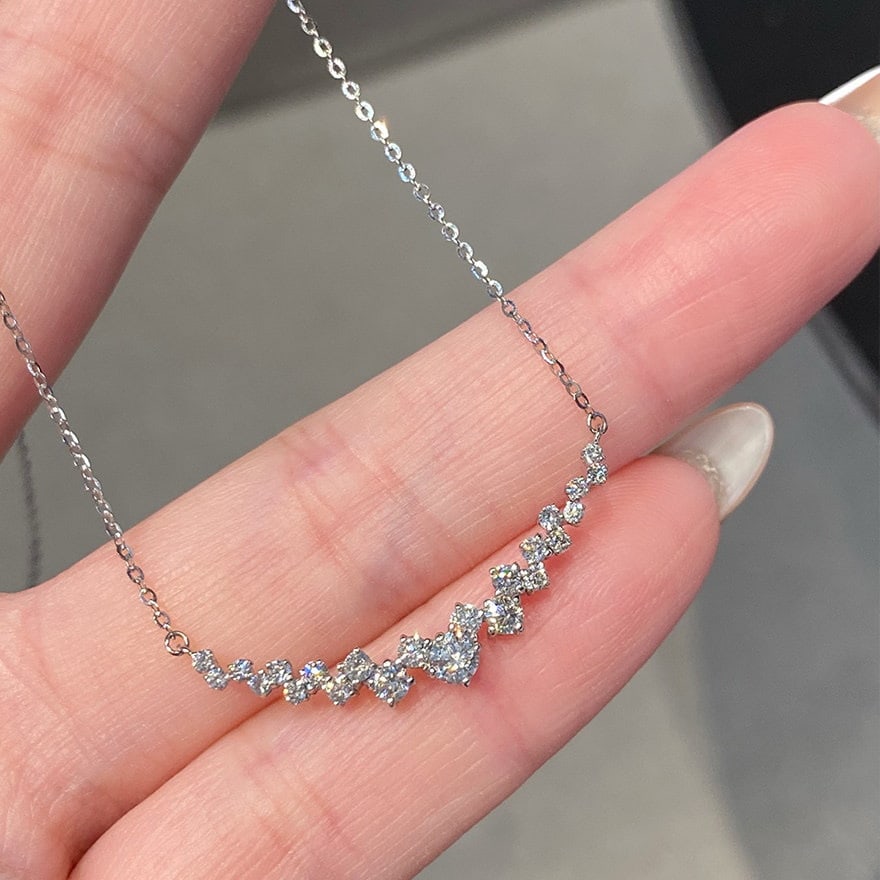 14k Gold 0.6 Ct Natural H Diamond Necklace - 4