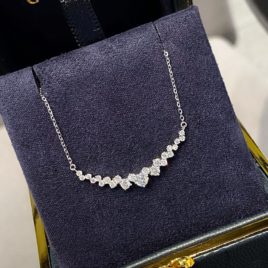 14k Gold 0.6 Ct Natural H Diamond Necklace - 5