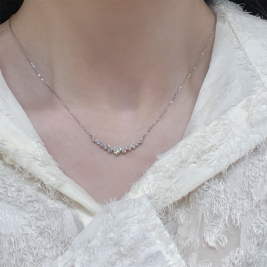 14k Gold 0.6 Ct Natural H Diamond Necklace - 6