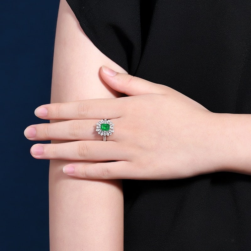 14k Gold 2.68 Ctw Vivid Green Natural Emerald & Sapphire Ring/pendant( Without Chain ) - 7