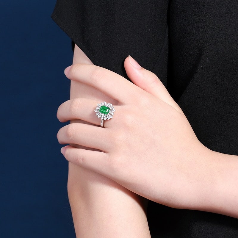 14k Gold 2.68 Ctw Vivid Green Natural Emerald & Sapphire Ring/pendant( Without Chain ) - 8