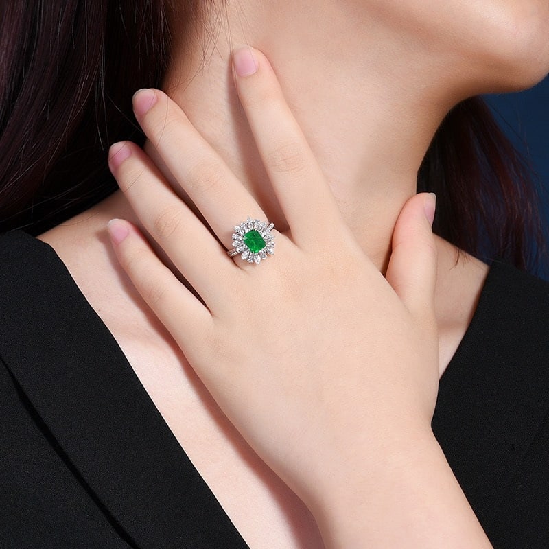 14k Gold 2.68 Ctw Vivid Green Natural Emerald & Sapphire Ring/pendant( Without Chain ) - 9