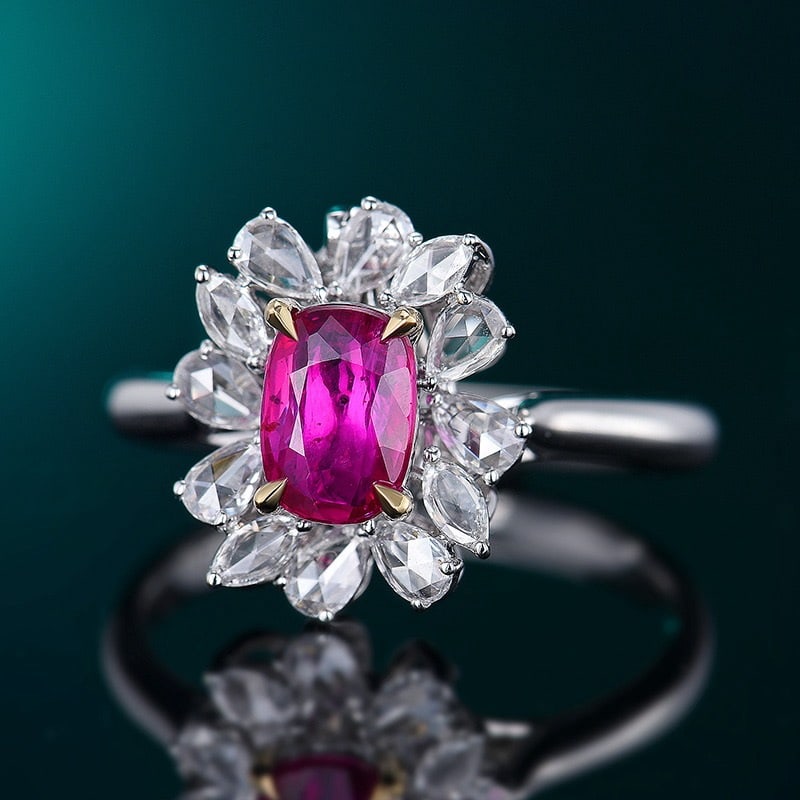 14k Gold 1.42 Ctw Natural Ruby & Diamond Ring/pendant( Without Chain ) - 2