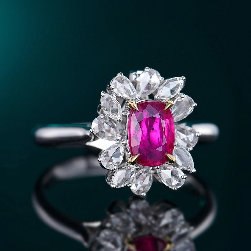 14k Gold 1.42 Ctw Natural Ruby & Diamond Ring/pendant( Without Chain ) - 3