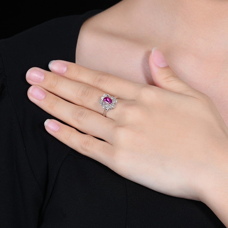 14k Gold 1.42 Ctw Natural Ruby & Diamond Ring/pendant( Without Chain ) - 6