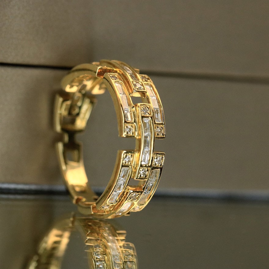 14k Gold 0.6 Ct Natural H Diamond Ring - 3