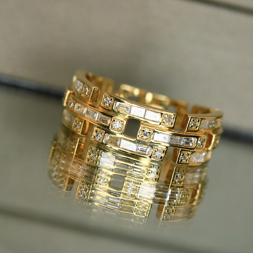 14k Gold 0.6 Ct Natural H Diamond Ring - 4