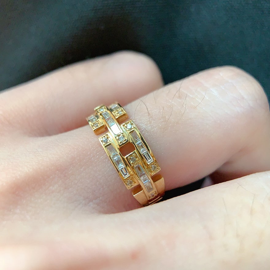 14k Gold 0.6 Ct Natural H Diamond Ring - 7