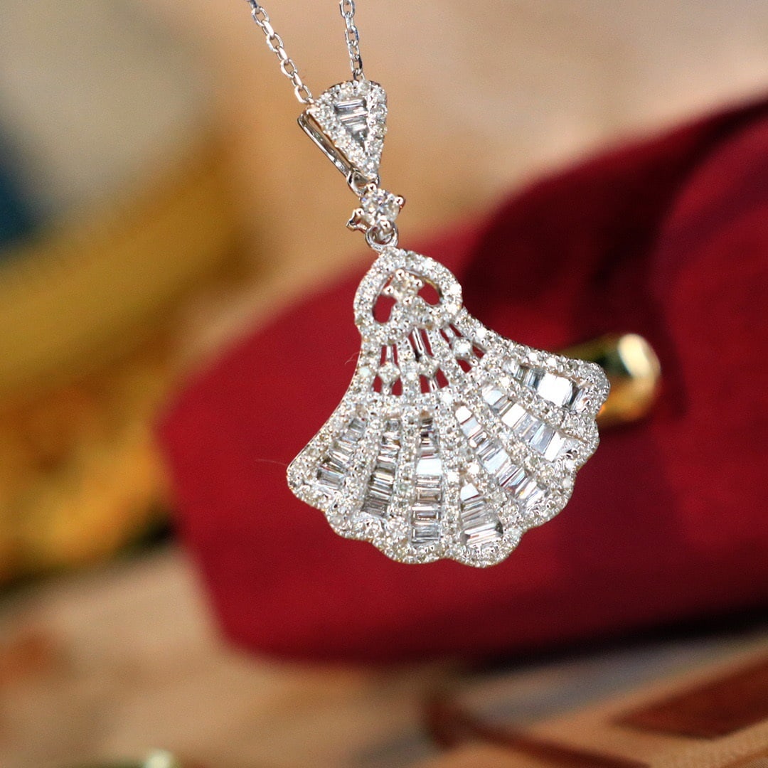 14k Gold 0.98 Ct Natural H Diamond Pendant( Without Chain ) - 3