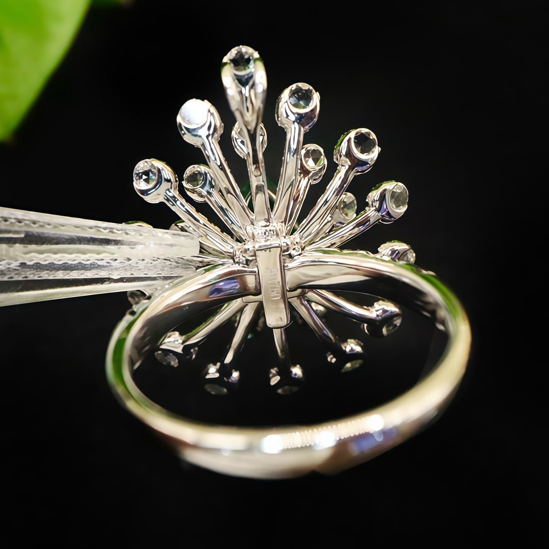 14k Gold 2.02 Ctw Vivid Green Natural Emerald & Diamond Ring/brooch/pendant( Without Chain ) - 5