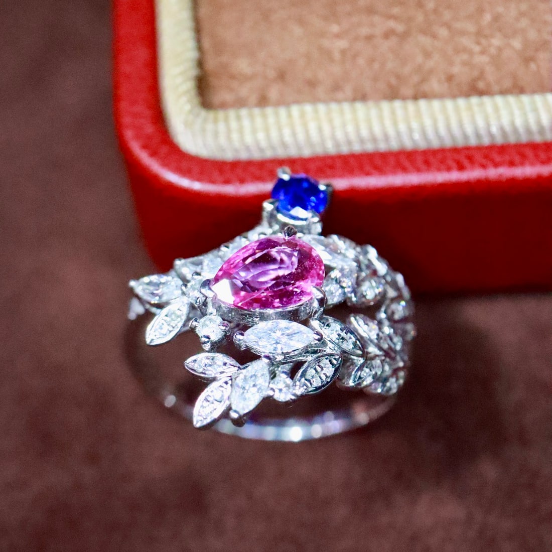 14k Gold 0.96 Ctw Natural Sapphire & Sapphire & Toi Et Moi Ring - 4