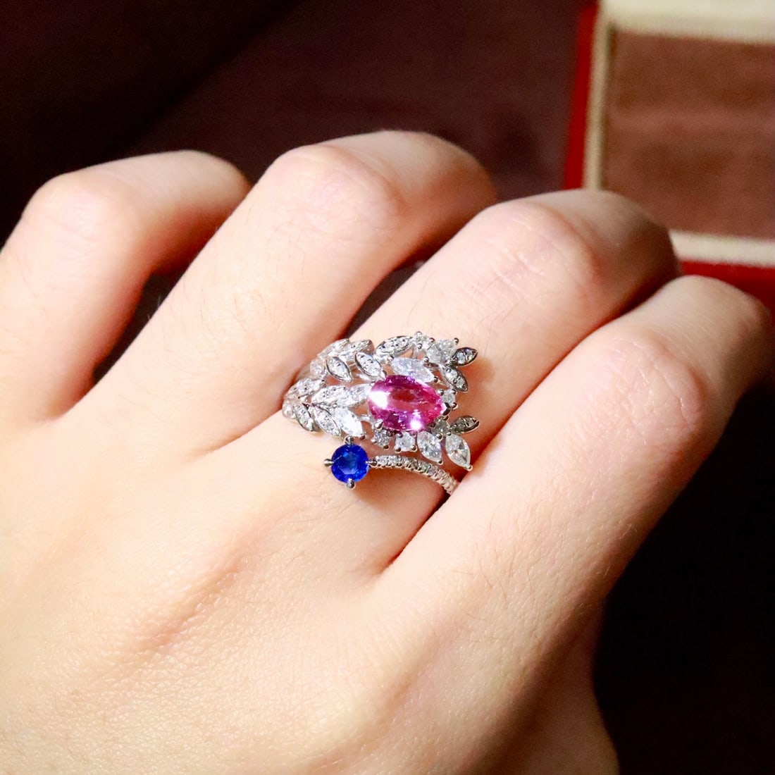 14k Gold 0.96 Ctw Natural Sapphire & Sapphire & Toi Et Moi Ring - 6