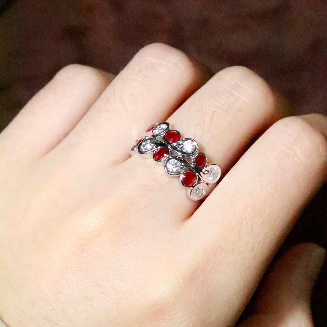 14k Gold 0.82 Ct Natural Ruby & Sapphire Ring - 4