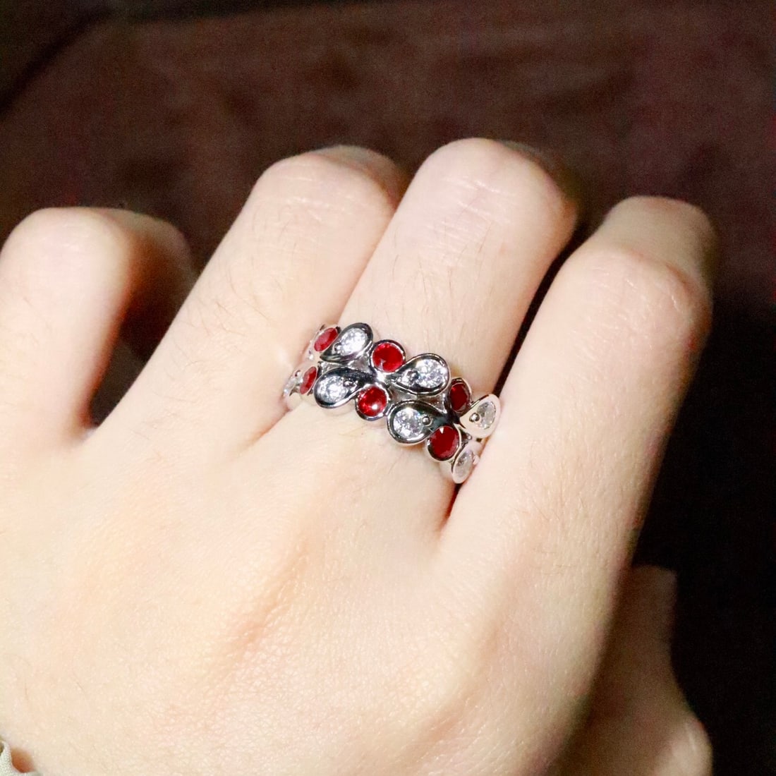 14k Gold 0.82 Ct Natural Ruby & Sapphire Ring - 5