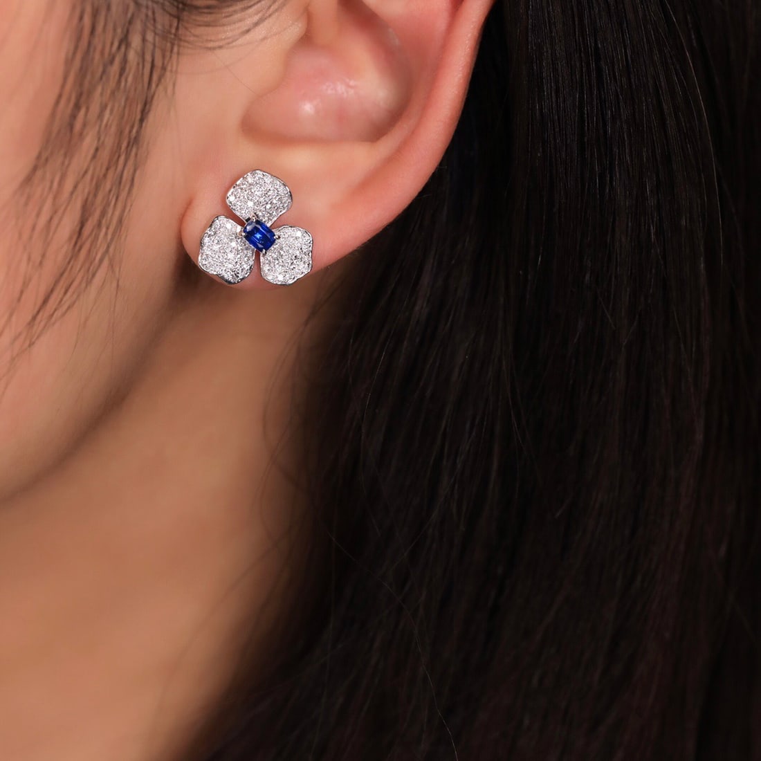 14k Gold 1.26 Ctw Natural Sapphire & Diamond Earrings - 5