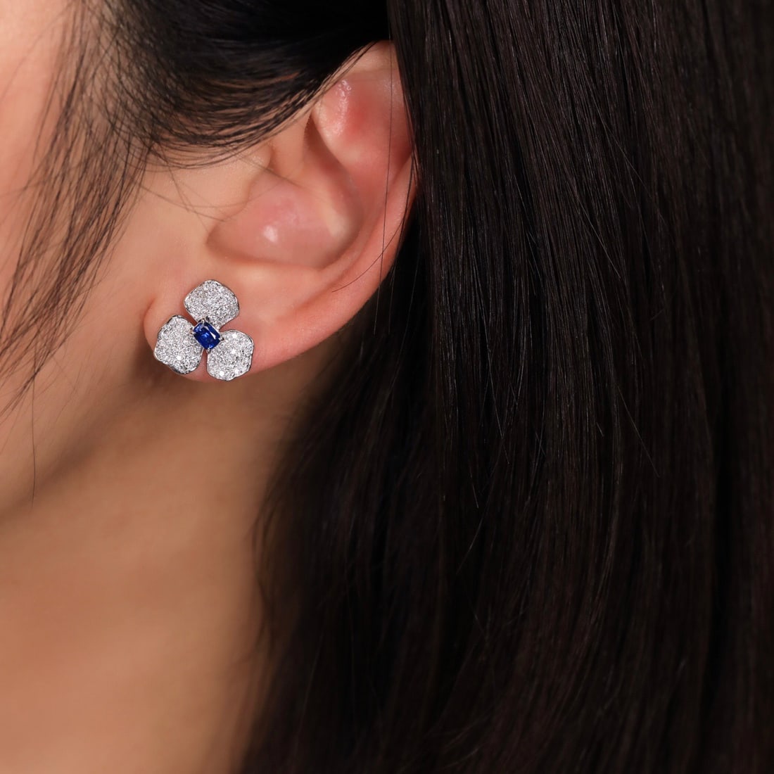 14k Gold 1.26 Ctw Natural Sapphire & Diamond Earrings - 6