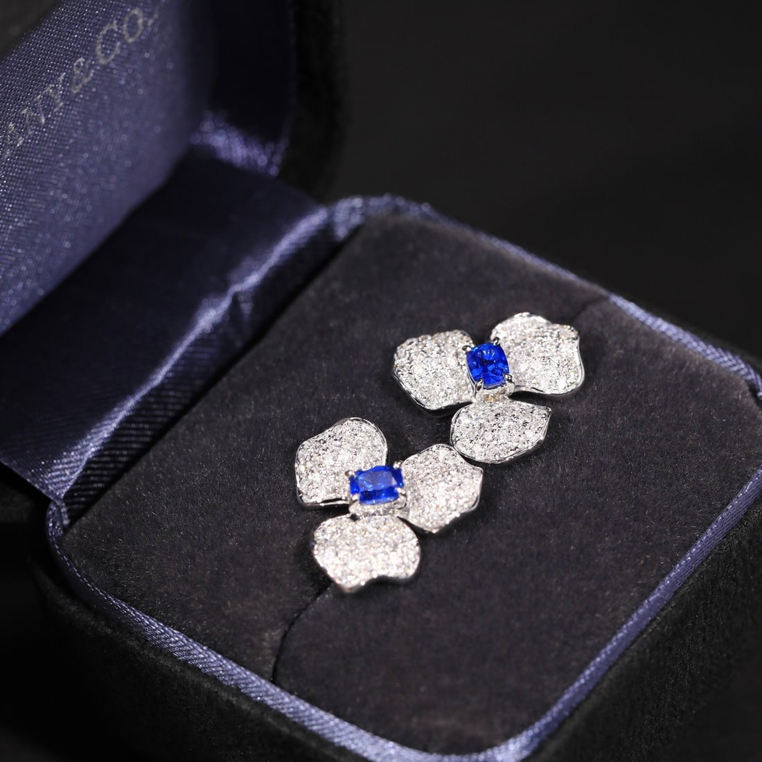 14k Gold 1.26 Ctw Natural Sapphire & Diamond Earrings - 7