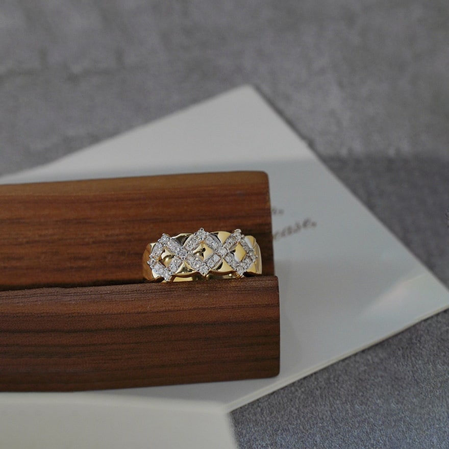 14k Gold 0.35 Ct Natural H Diamond Ring - 6