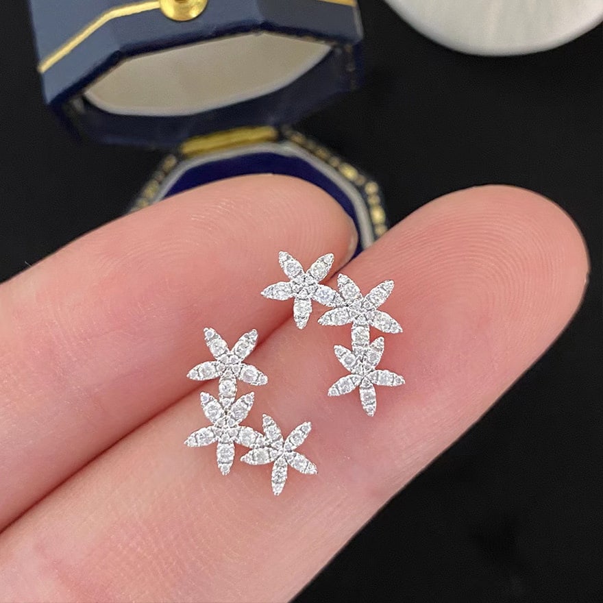 14k Gold 0.3 Ct Natural H Diamond Earrings - 3