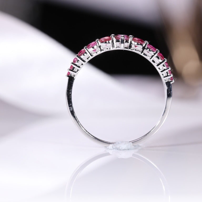 14k Gold 0.68 Ctw Natural Ruby & Diamond Ring - 7