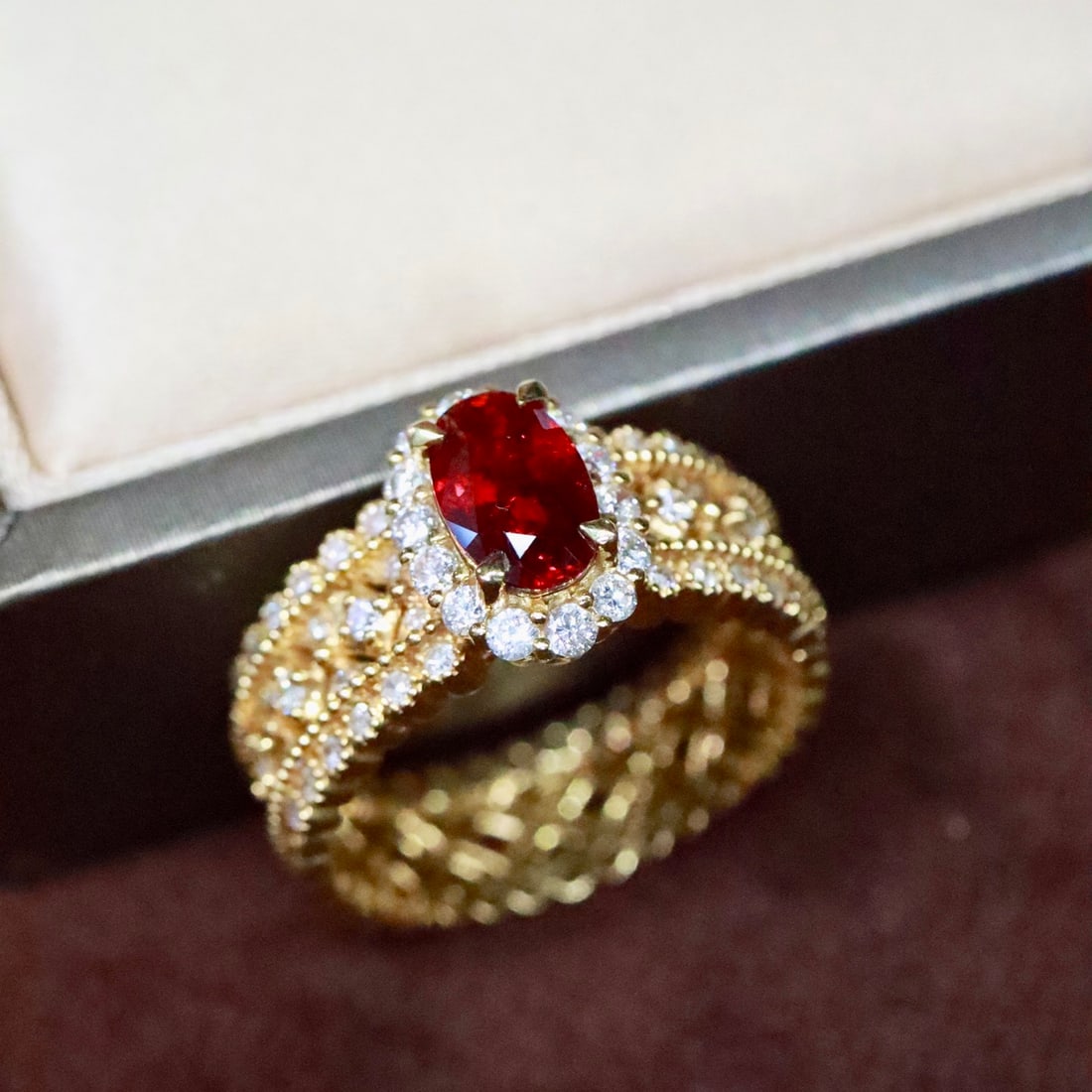 14k Gold 1.51 Ctw Natural Ruby & Diamond Ring - 4