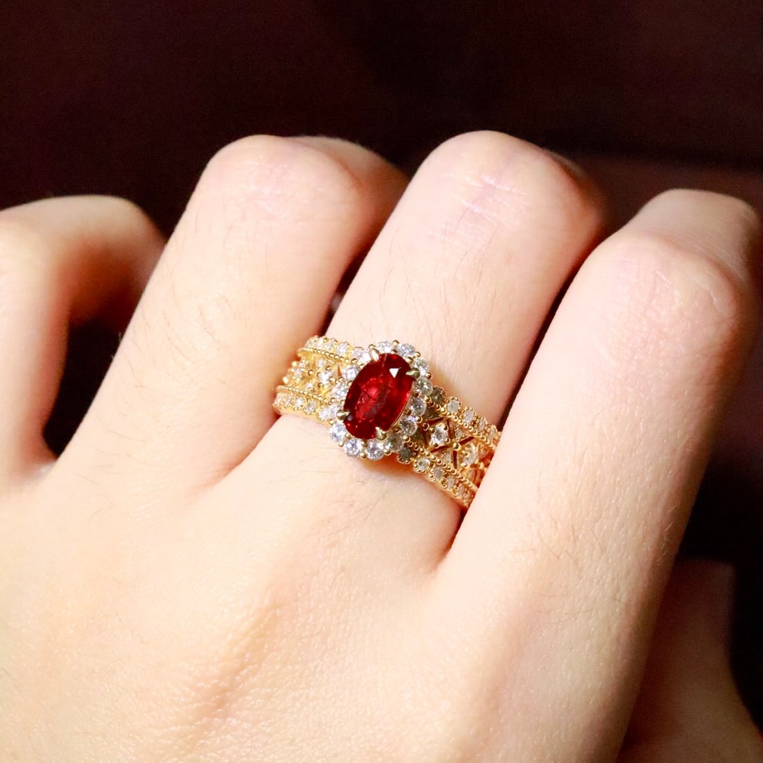 14k Gold 1.51 Ctw Natural Ruby & Diamond Ring - 5