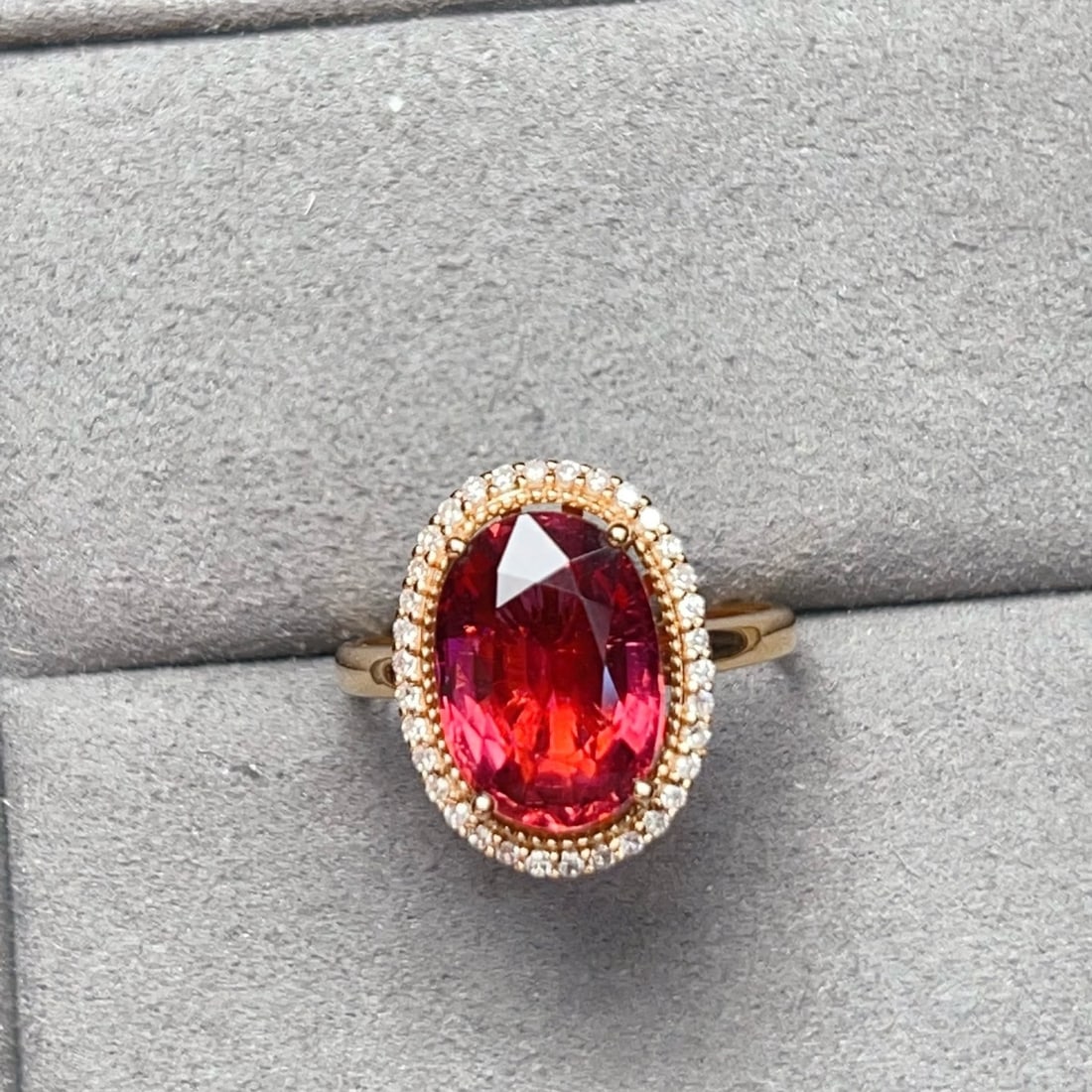 14k Gold 4.27 Ctw Natural Tourmaline & Diamond Ring - 3