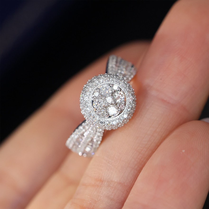 14k Gold 1 Ct Natural H Diamond Ring: Ref:231122106 // gold content:14k gold // ring size:7. 25us // // main gemstone:diamond // shape:round // carat weight:1ct // clarity grade:vs-si // color:h // treatment:natural // cut grade:g // Con