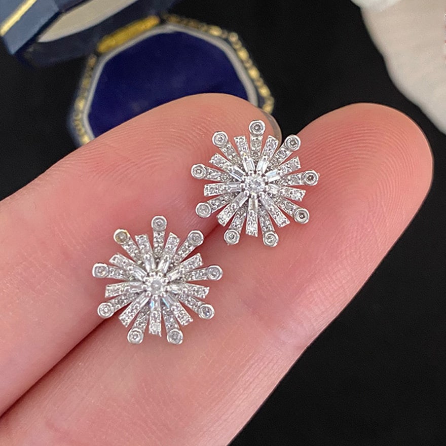 14k Gold 0.46 Ct Natural H Diamond Earrings - 3