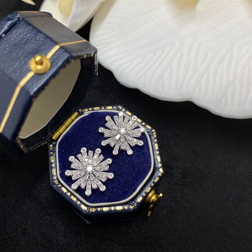 14k Gold 0.46 Ct Natural H Diamond Earrings - 5