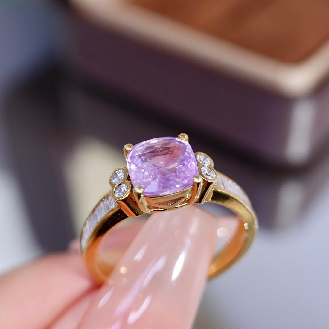 14k Gold 2.33 Ctw Natural Sapphire & Diamond Ring - 5