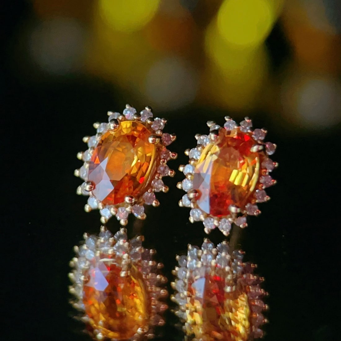 14k Gold 1.33 Ctw Natural Sapphire & Diamond Earrings - 3