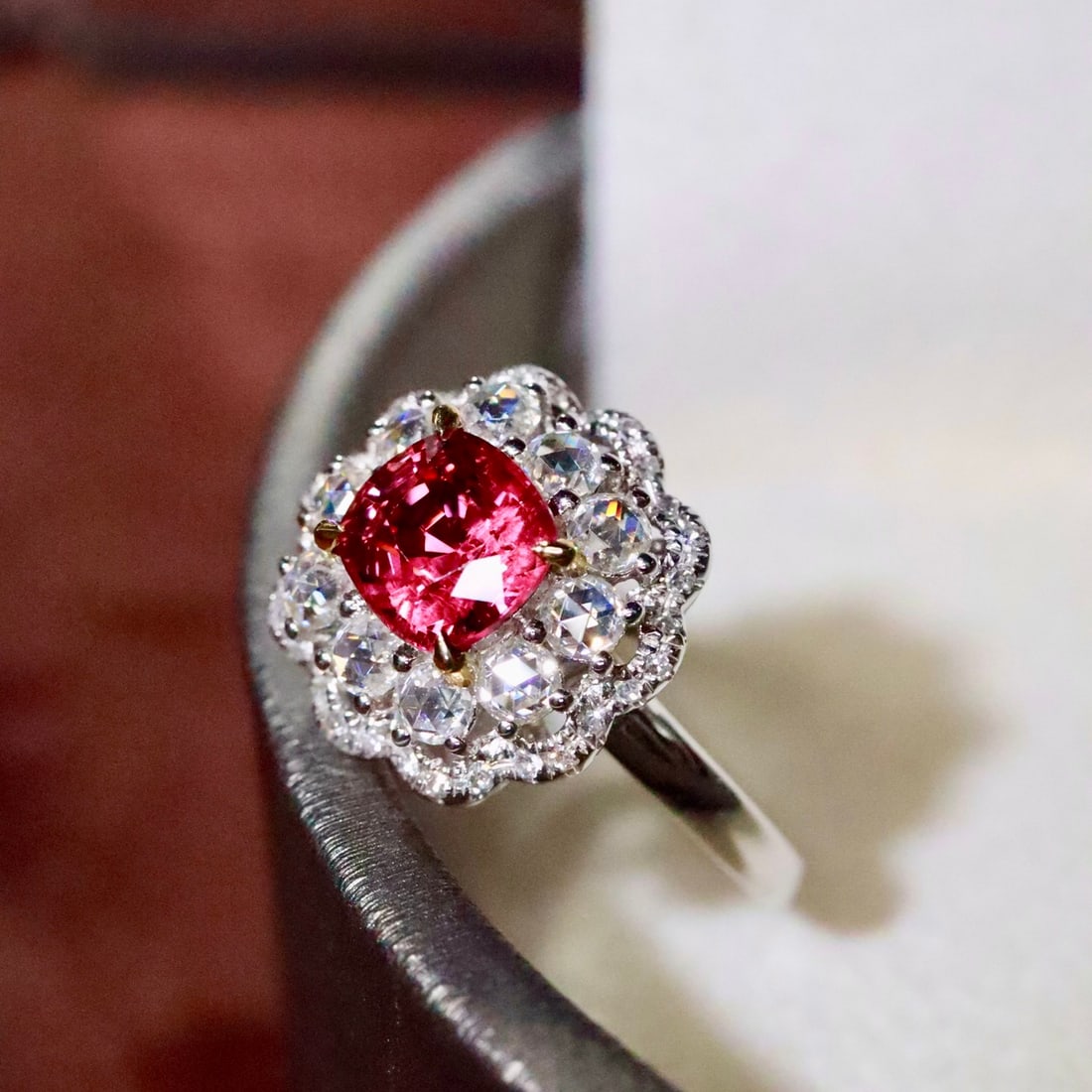 14k Gold 1.52 Ctw Natural Spinel & Diamond Ring - 3