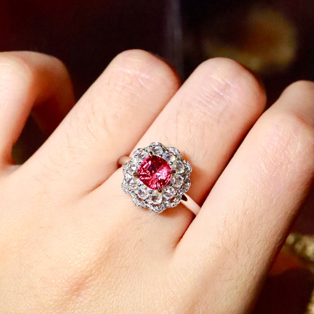 14k Gold 1.52 Ctw Natural Spinel & Diamond Ring - 5