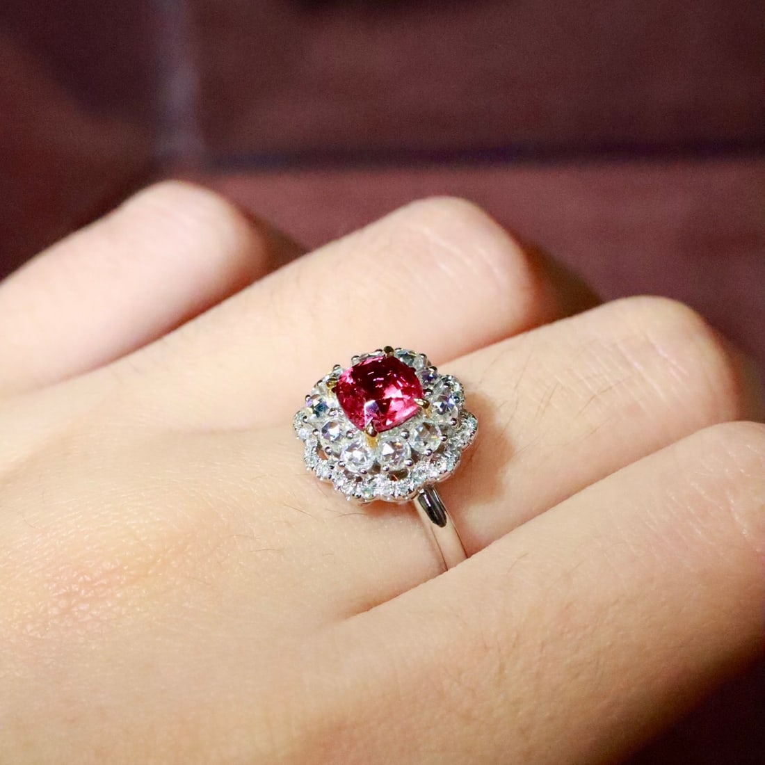 14k Gold 1.52 Ctw Natural Spinel & Diamond Ring - 6