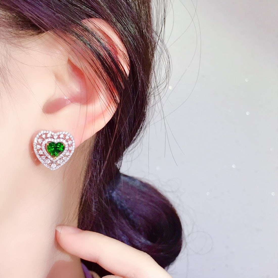 14k Gold 3.49 Ctw Natural Tsavorite & Diamond Earrings - 6