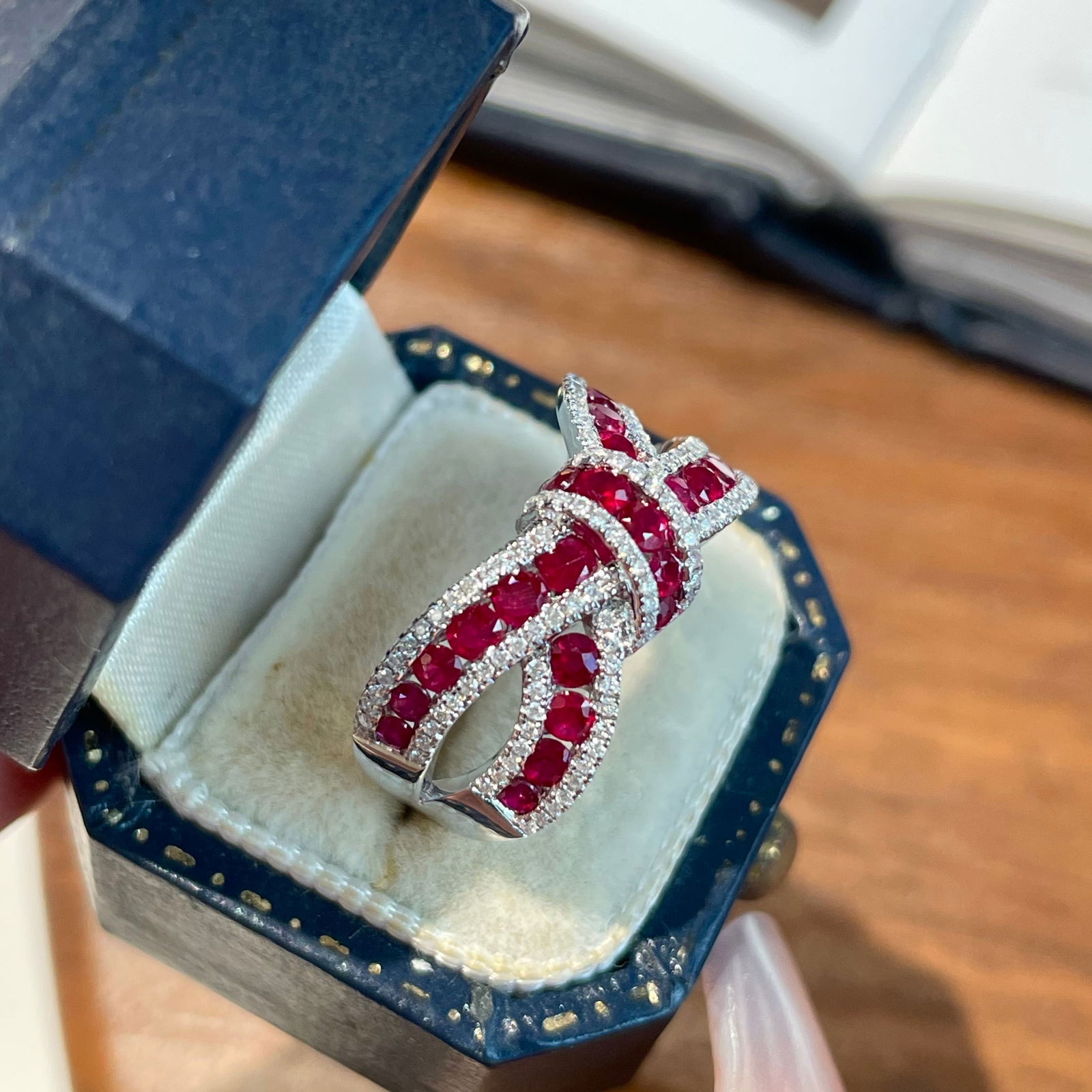 14k Gold 1.25 Ct Natural Ruby & Diamond Ring - 4