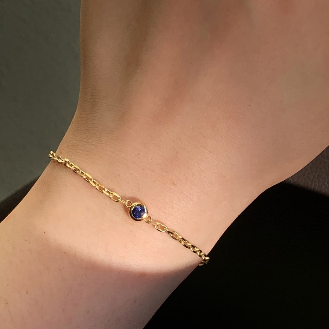 14k Gold 0.25 Ct Natural Sapphire Bracelet - 3