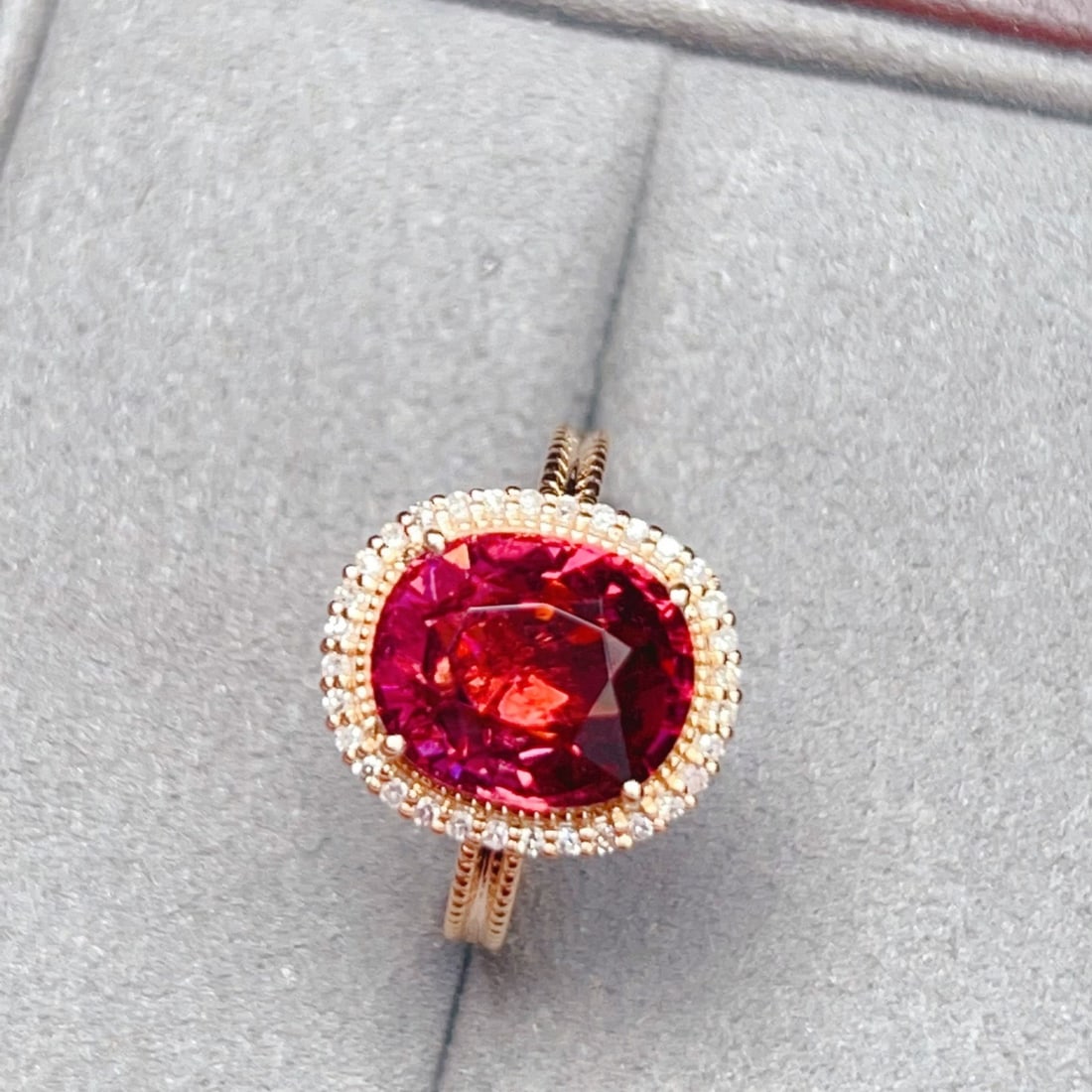 14k Gold 4.25 Ct Natural Tourmaline & Diamond Ring - 2