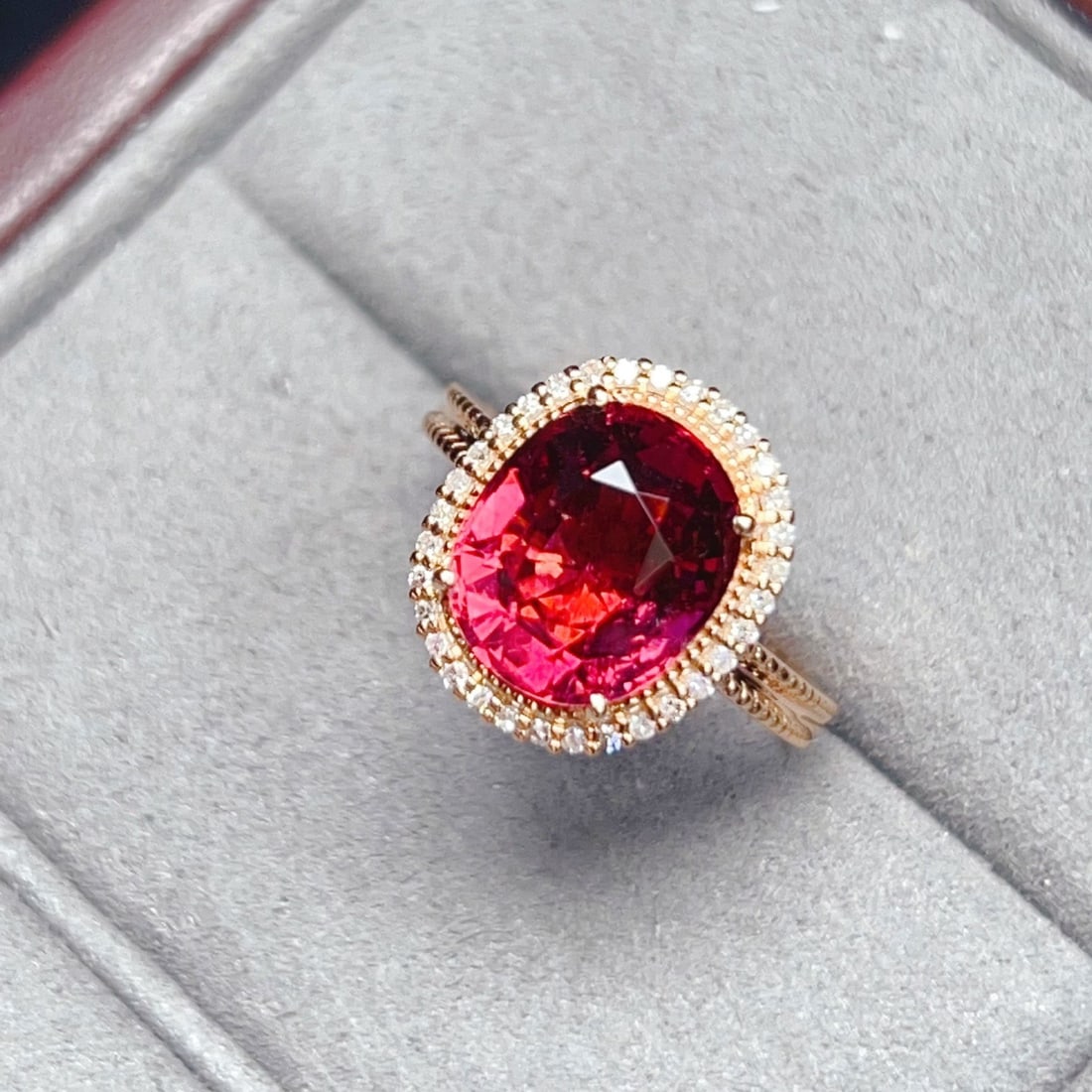 14k Gold 4.25 Ct Natural Tourmaline & Diamond Ring - 5