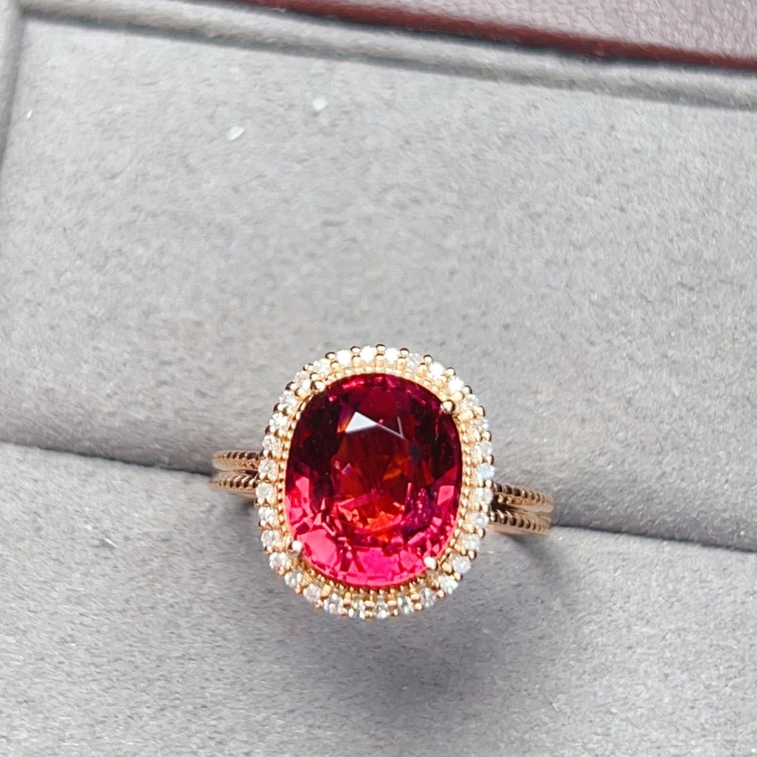 14k Gold 4.25 Ct Natural Tourmaline & Diamond Ring - 7