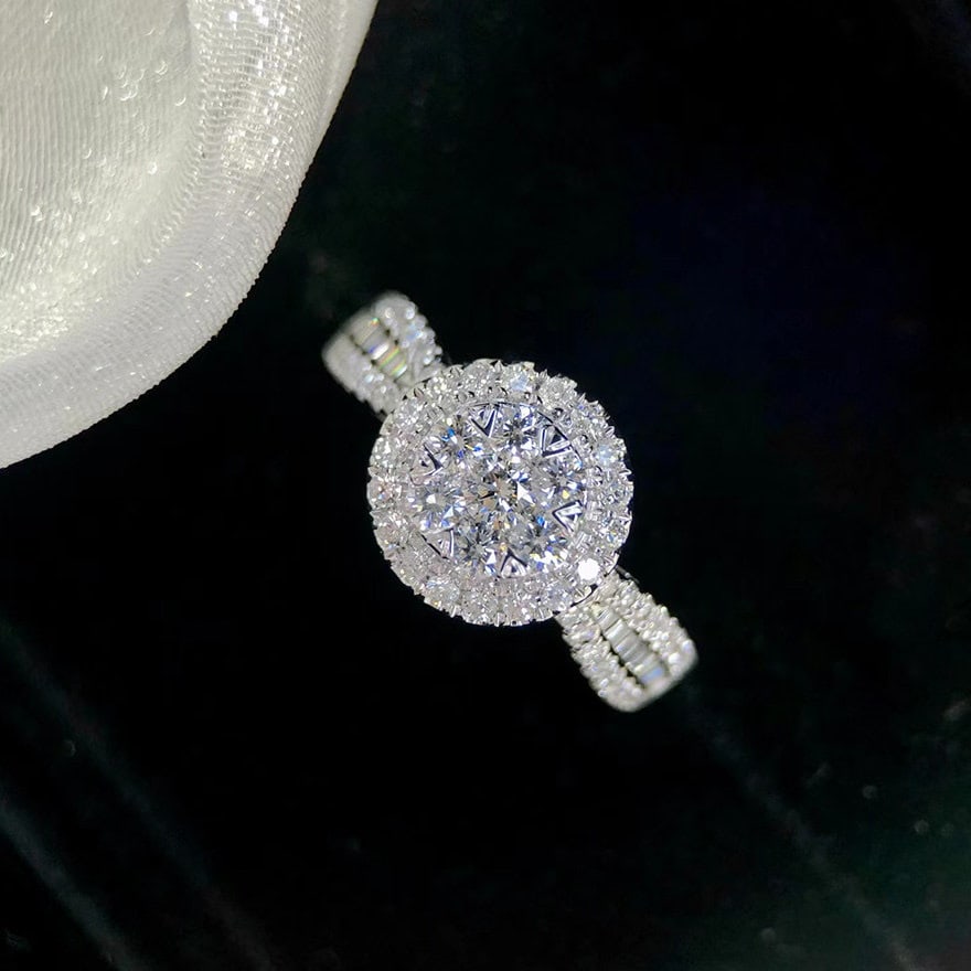 14k Gold 1 Ct Natural H Diamond Ring: Ref:231122150 // gold content:14k gold // ring size:7. 25us // // main gemstone:diamond // shape:multiple // carat weight:1ct // clarity grade:vs-si // color:h // treatment:natural // High Estimate: