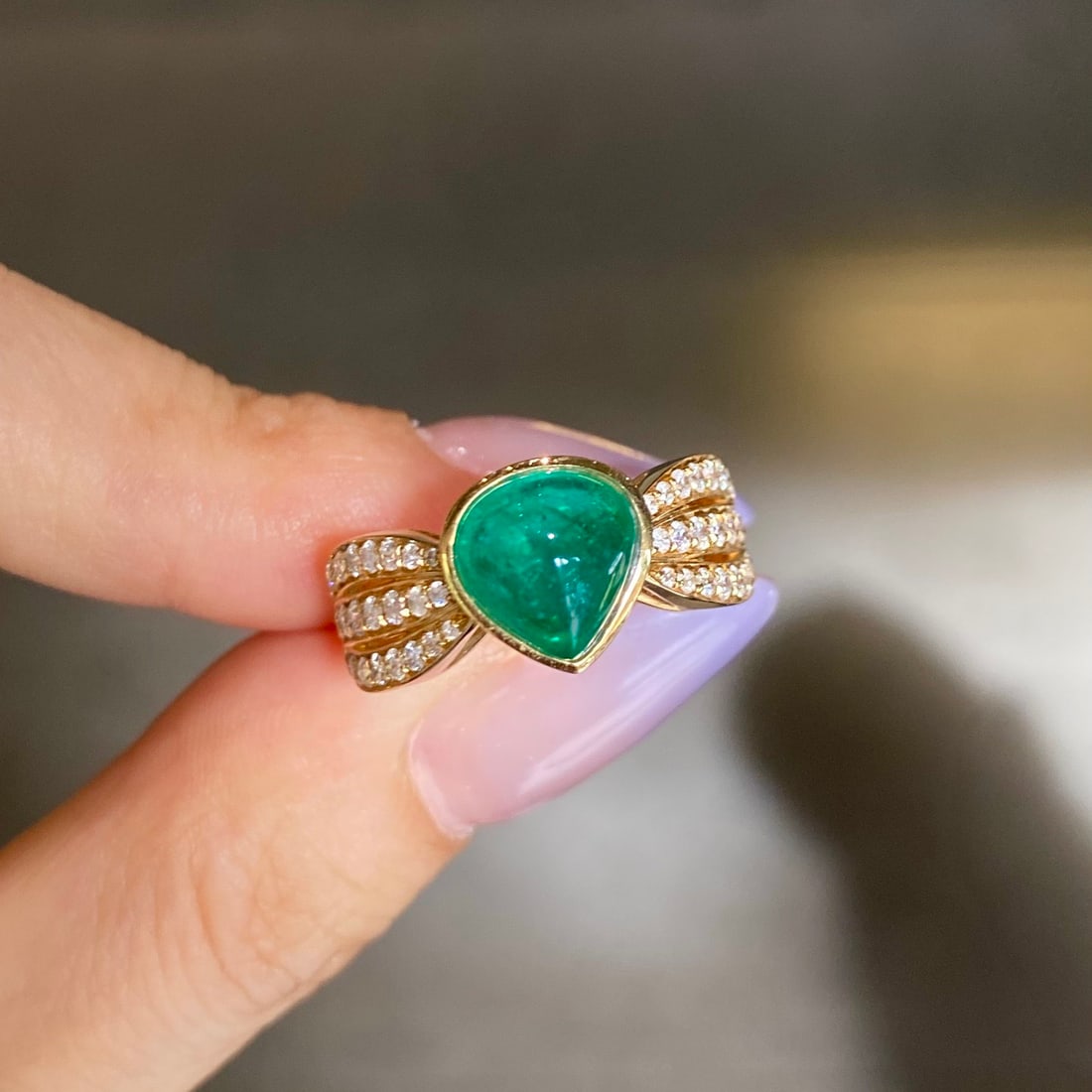 14k Gold 3.28 Ctw Natural Emerald & Diamond Ring - 3