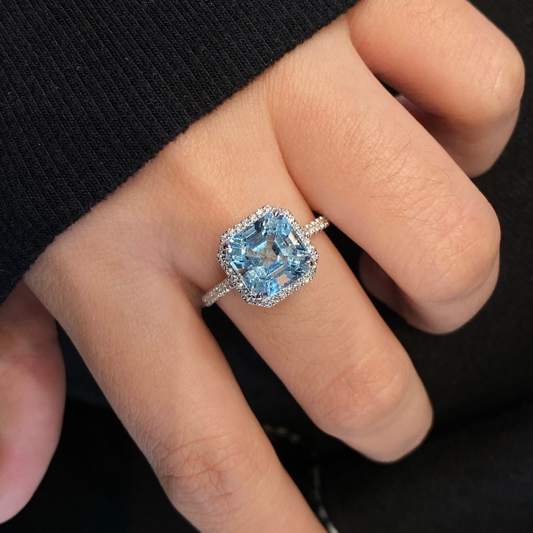 14k Gold 3.53 Ctw Natural Aquamarine & Diamond Ring - 3